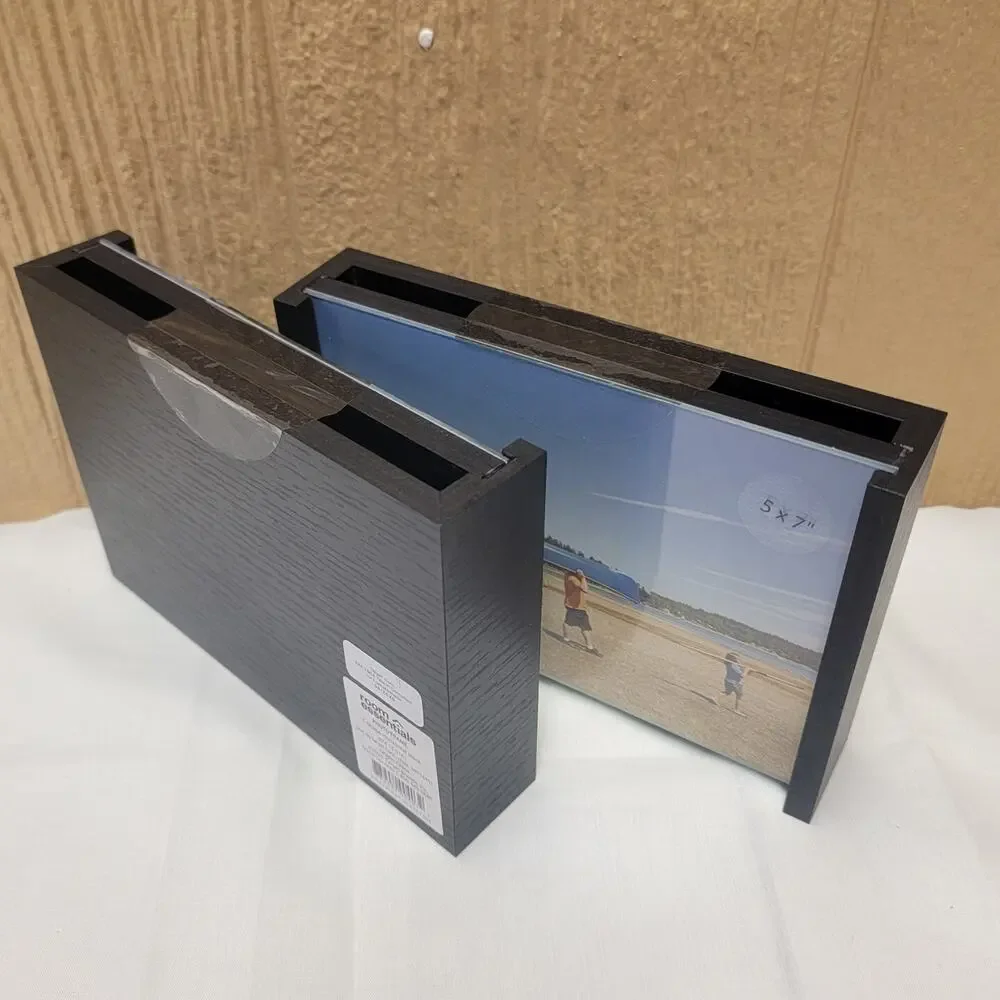 2pc Room Essentials Photo Frame C Shape Horizontal Black 5x7